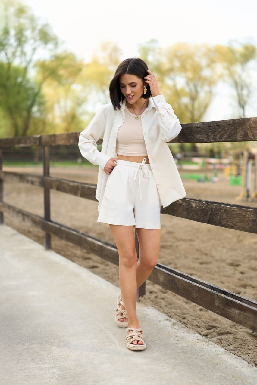 LIANA Linen Set shirt ivory